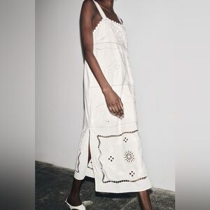 Zara ZW COLLECTION EMBROIDERED STITCHED DRESS